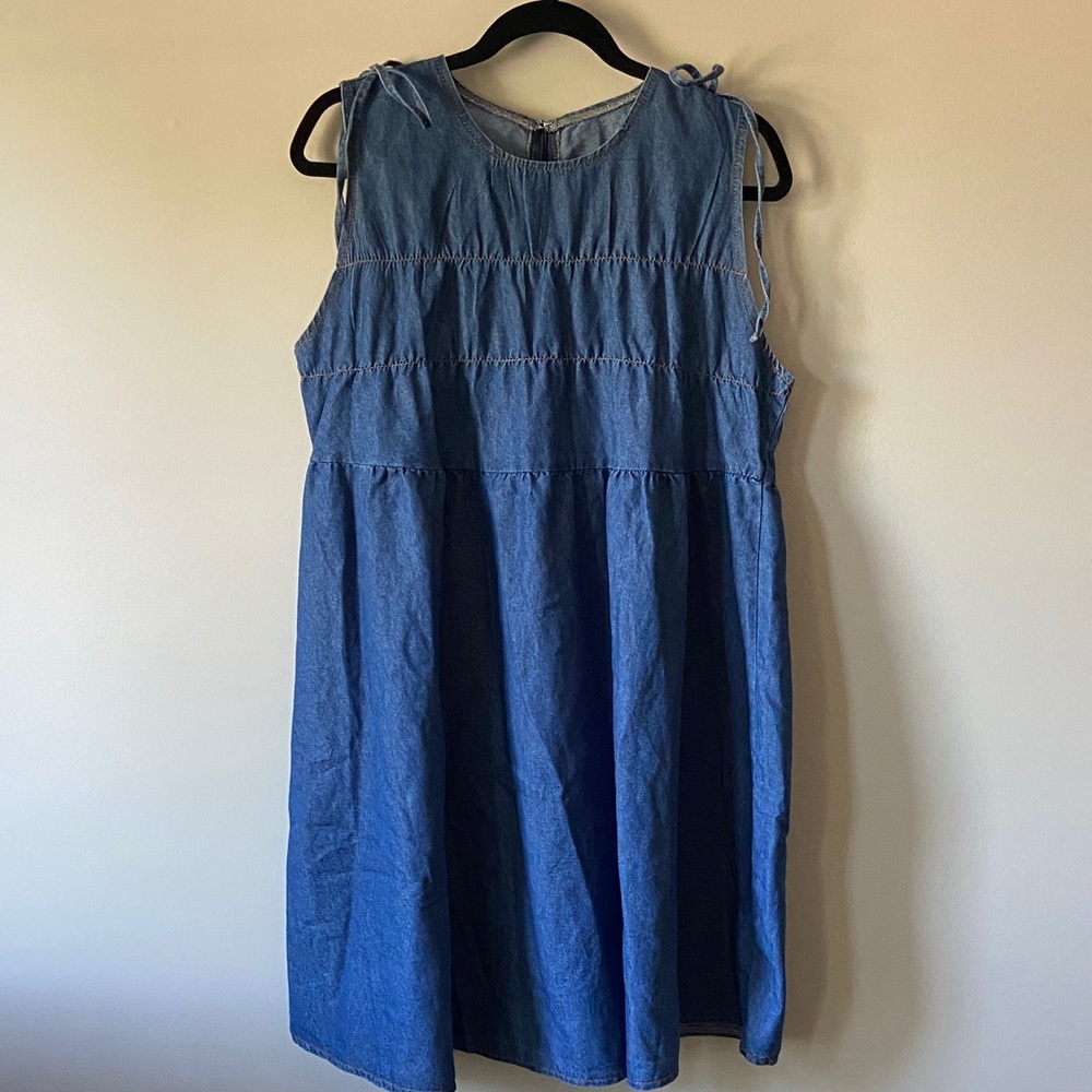 SHEIN Blue Denim Midi Dress